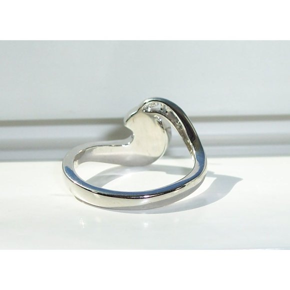 925 STERLING SILVER Lab Created Blue Fire Opal Greek Key & Wave Ring - Picture 8 of 16